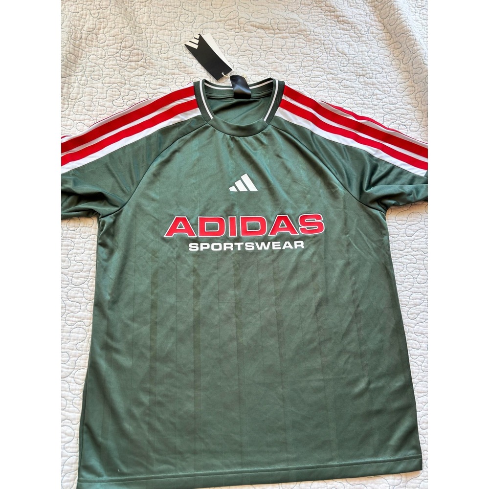 Adidas Sportswear Tiro Tee Green Oxide Red White Jersey Mens Size Medium